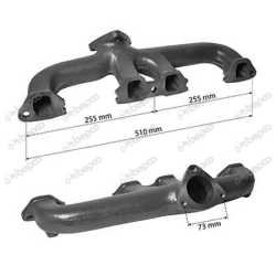 Udst�dningsmanifold - bolte p� lige linje