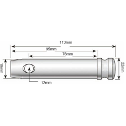 Topstangsbolt Cat 1. - 70mm