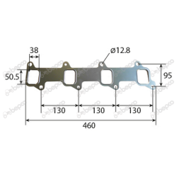 Pakning udst�dningsmanifold s�t - bolte lige linje