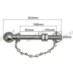Kugle tr�k pin - 50mm - 25x190mm
